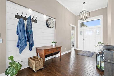 Niche with accent lighting and shiplap for that mo