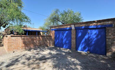 View of 2 separate garages