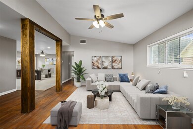 Living room virtually staged