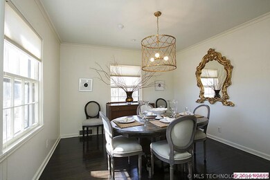The dining room is the first view of this designer