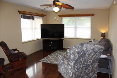 Living room with new flooring.