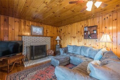 Wood burning fireplace makes this space super cozy