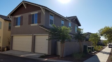 Back of home 3 car garage
