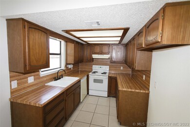 Wrap-around kitchen.