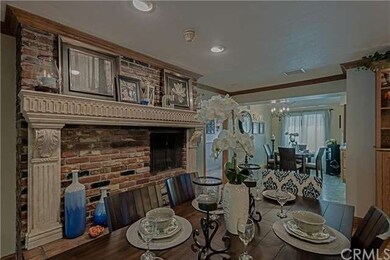 Formal dining area and fireplace