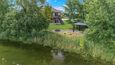 Back yard gazebo, firepit and entertaining area.
