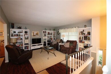 Spacious living room with engineered hardwood floo