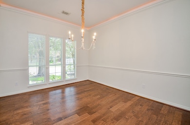 Beautiful wood flooring, updated chair railing, up
