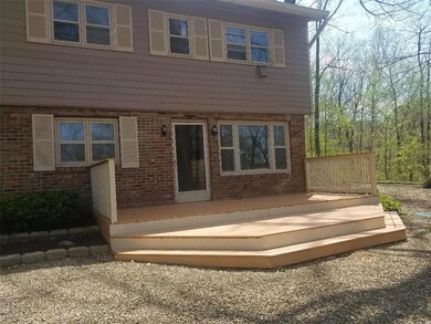 Freshly stained front deck