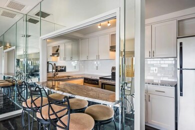 Elliptical granite breakfast bar