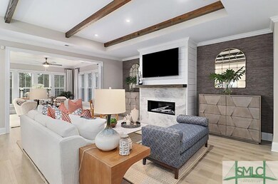 View of great room fireplace option and sunroom op