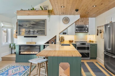 Kitchen & Electric Fireplace