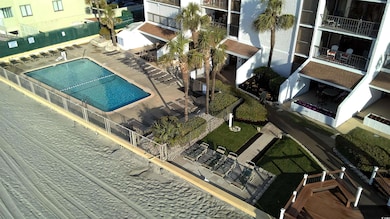 Aerial view of a pool area