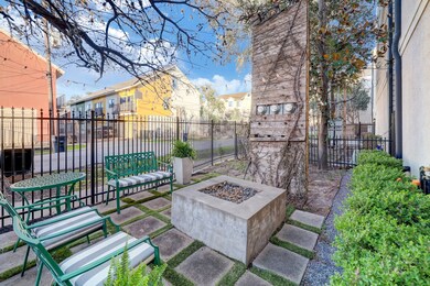 Private side yard with fire pit