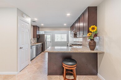 Kitchen with stainless steel appliances