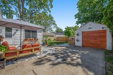 Patio area and Garage