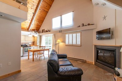 great room with built-in fireplace/heat