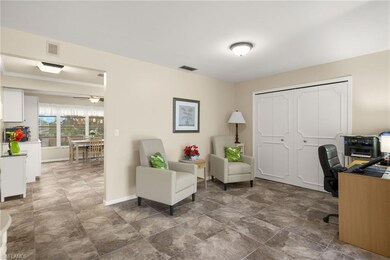 Office space with ceiling fan
