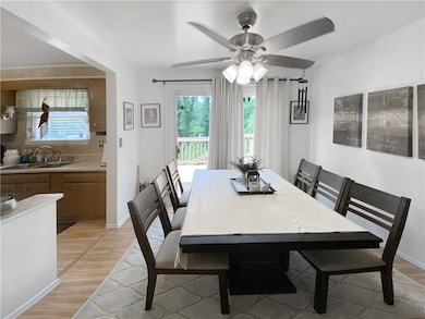 Open kitchen and dining room.