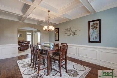 Formal dining room with view to family room