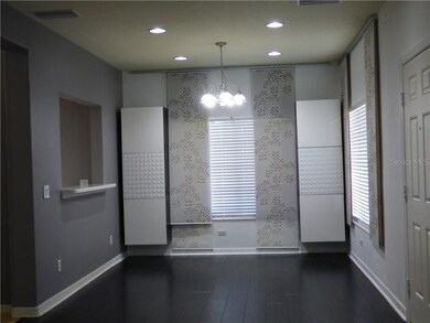 Dining Area with window treatments that stay and c