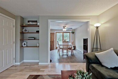 Living room opens into dining area...