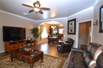 Family room opens to dining room and large kitchen