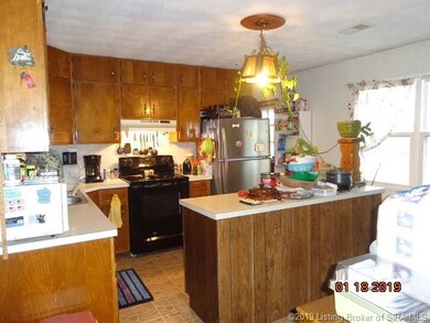 Kitchen has lots of cabinet space, notice that the
