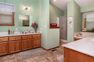 Light and bright Master Bath with large dual vanit