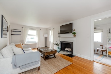 Living room with fireplace