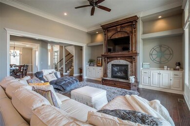 Great room with fireplace, built-ins and with lots