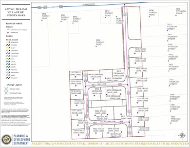 Proposed Street Names.  Lots have been subdivided