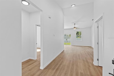 Vaulted ceilings in open plan living area