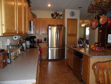 Ample kitchen cabinets and counter space