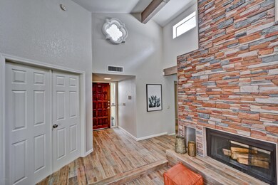 Stacked Stone Fireplace