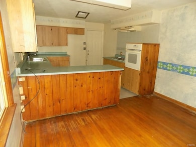 Hardwood floors in the dining room.