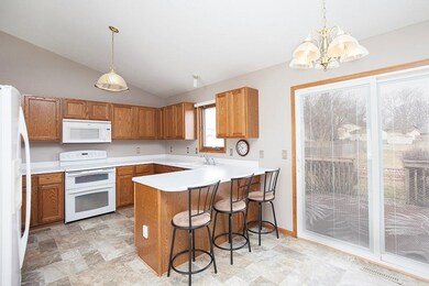 Eat in kitchen with view to back deck