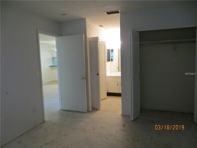 The master bedroom has a stackable washer/dryer...