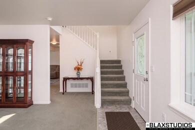 Stairway with white railing