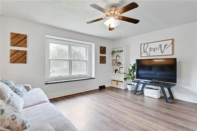 Modern comfortable living room space with built in