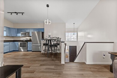 The vaulted ceilings makes this open layout feel spacious and airy.