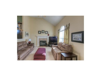 Open, vaulted living room