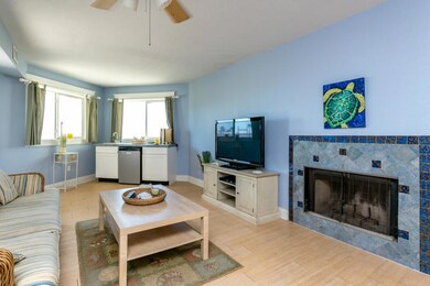 Living room and fireplace