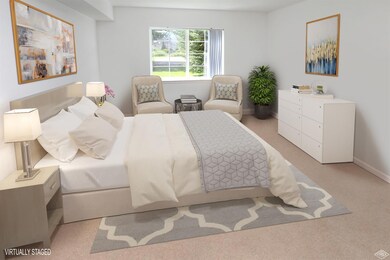 Virtually staged master bedroom