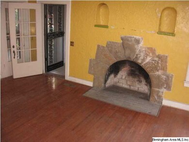 Living room with a fireplace