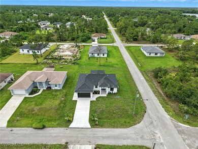 Aerial perspective of suburban area