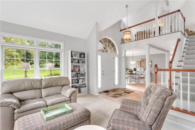 A view of the loft and dining room from the cozy l