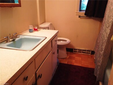 Upper floor has the full bathroom.