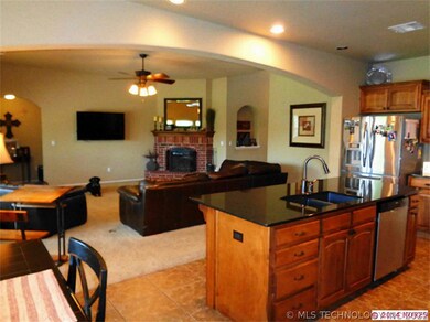 This view of the living room looking towards the k
