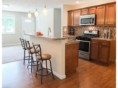 Beautiful kitchen with new cabinets and flooring.